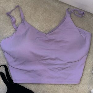 Athleta Elation V Neck Crop Lavender